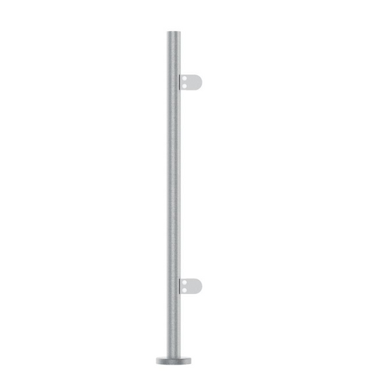 42.4mm Balustrade End, Mid & Corner Post Fully Assembled - 304 C/W Welded Base Cover Flat Top