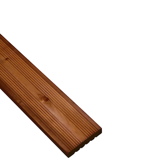 Brown Spruce Deck board (L)2.4m (W)120mm (T)24mm